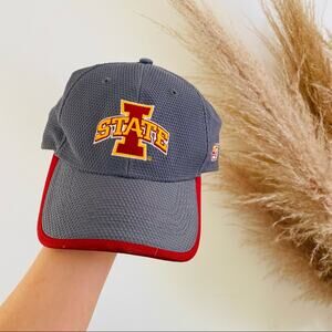 Iowa State University Logo Grey Gray Red Baseball Hat Cap Unisex College Fan